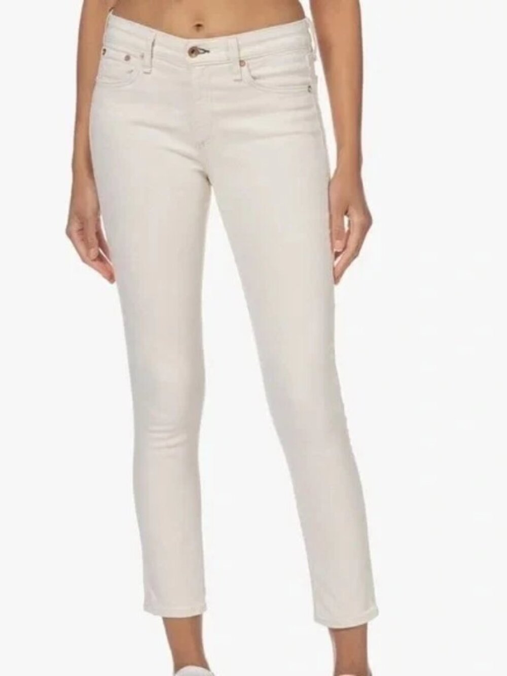 Rag & Bone Womens Jeans Size 24 Ecru Cate Mid Rise Skinny Ankle Stretch Cotton